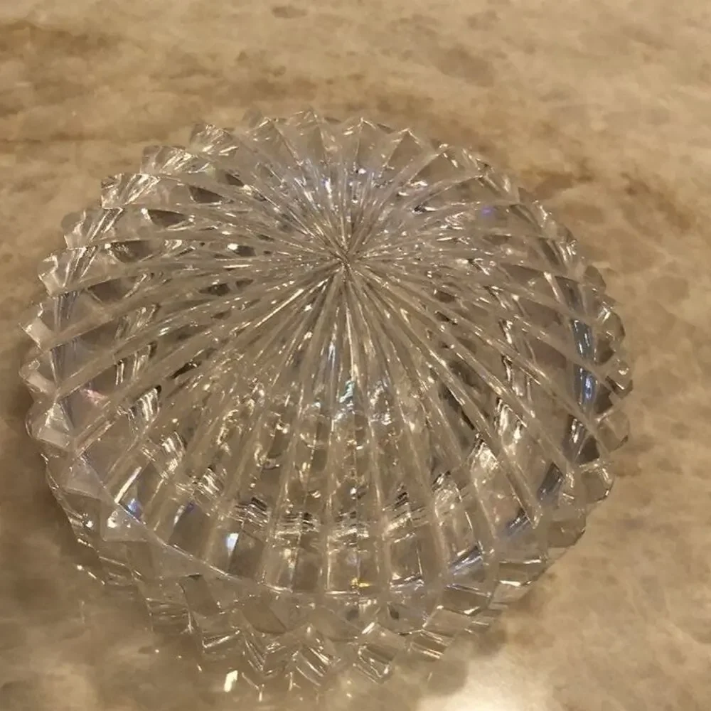 Vintage Waterford crystal glass trinket box 3-1/4